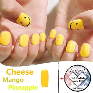 uñas gel amarillo